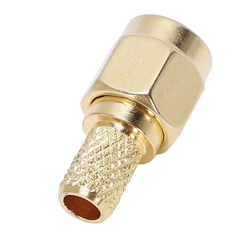 AT63-100Pcs SMA Male Plug RF Coaxial Connector Crimp For RG58 RG142 RG400 LMR195 RG223