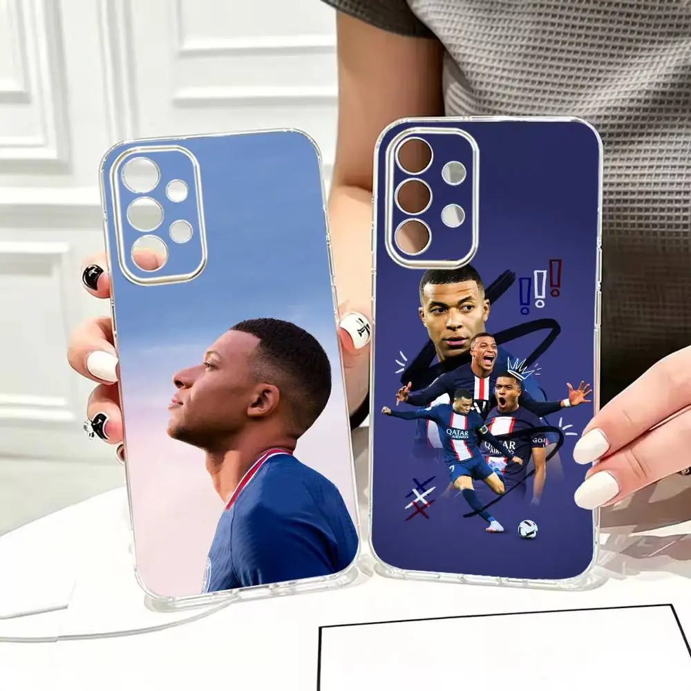 M-Mbappe Football Speed King Painted Phone Case Transparent TPU For Samsung S22,23,24,25,21,10,9,Ultra,Plus