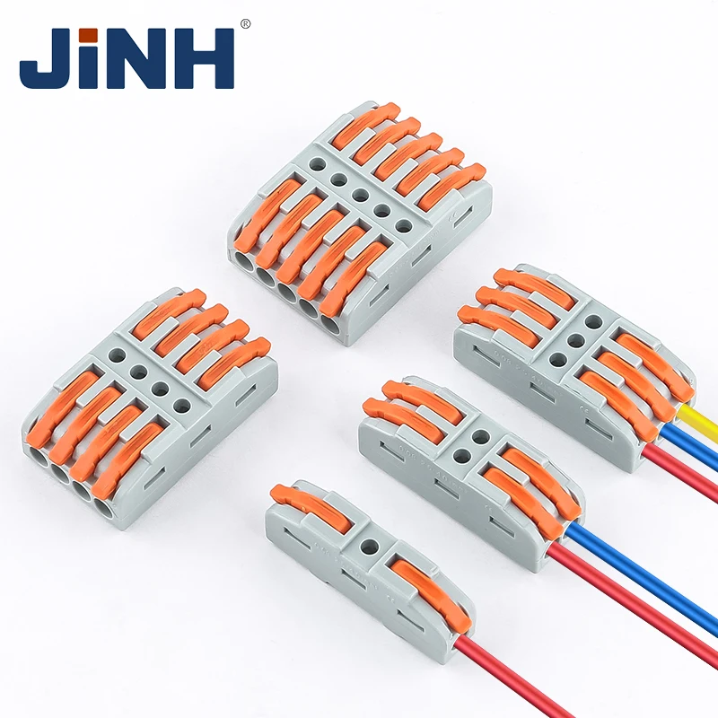 JINH 10Pcs CMK 42 Quick Splicing Multiplex Butt Wire Connector Universal Compact Conductor Press Home Terminal Blocks