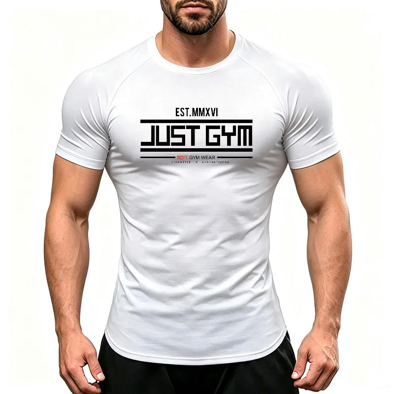 Men's Quick Dry Running T-Shirts Short Sleeve Raglan Gym Workout Top Moisture Wicking Compression Athletic Fitness Shirt