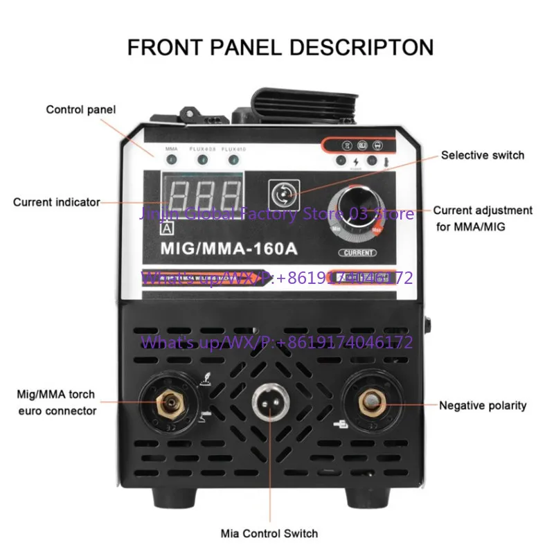 Mini portable 120A US standard wide voltage 110-220V including accessories 1kg airless two-guarantee welding machine MIG/MMA
