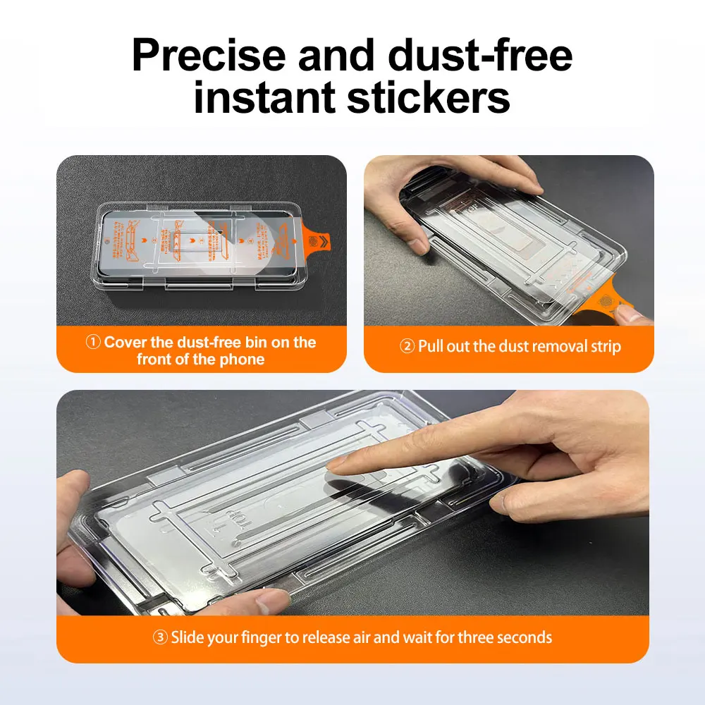 واقي شاشة سهل التركيب وخالي من الغبار لهاتف سامسونج S25 Ultra S24 S23 FE A56 A55 5g A16 A26 A54 A36 A73 A53 زجاج مقسى