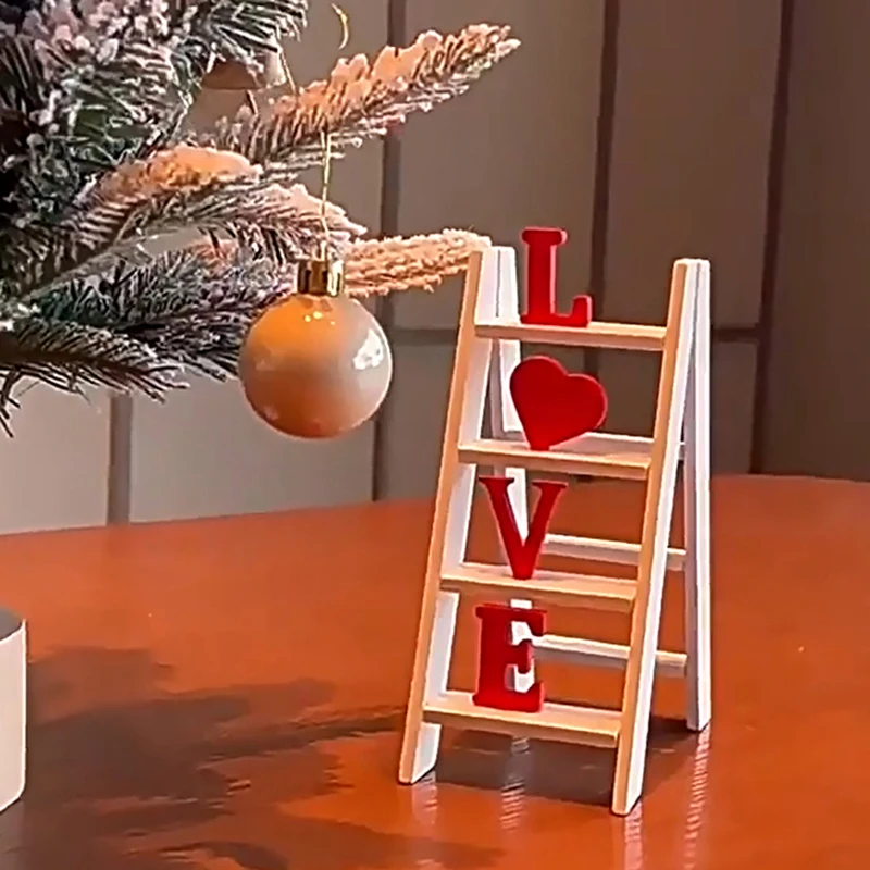 LIEBE Valentinstag Woodiness Ladder Modell Tischdekoration Heimdekoration für Freundin Frau Geschenk