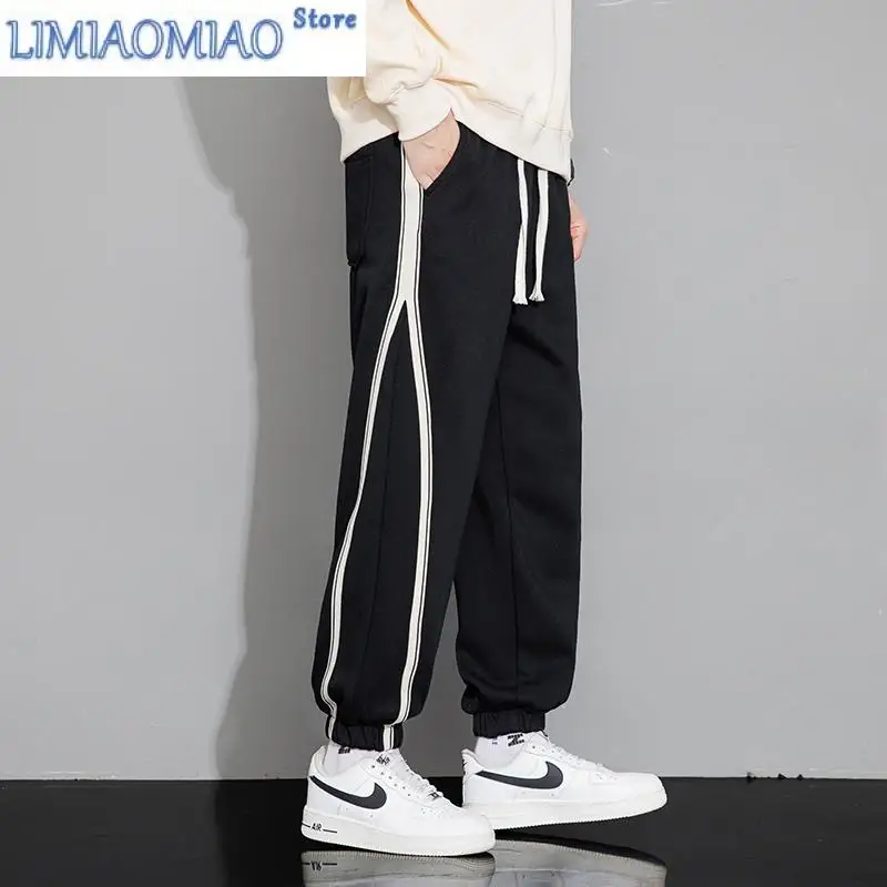 2025 Spring Large Men's Pants Tall 190 Thickened Extended Sanitary Pants 115cm Teen Long Leg Casual Sports Pants