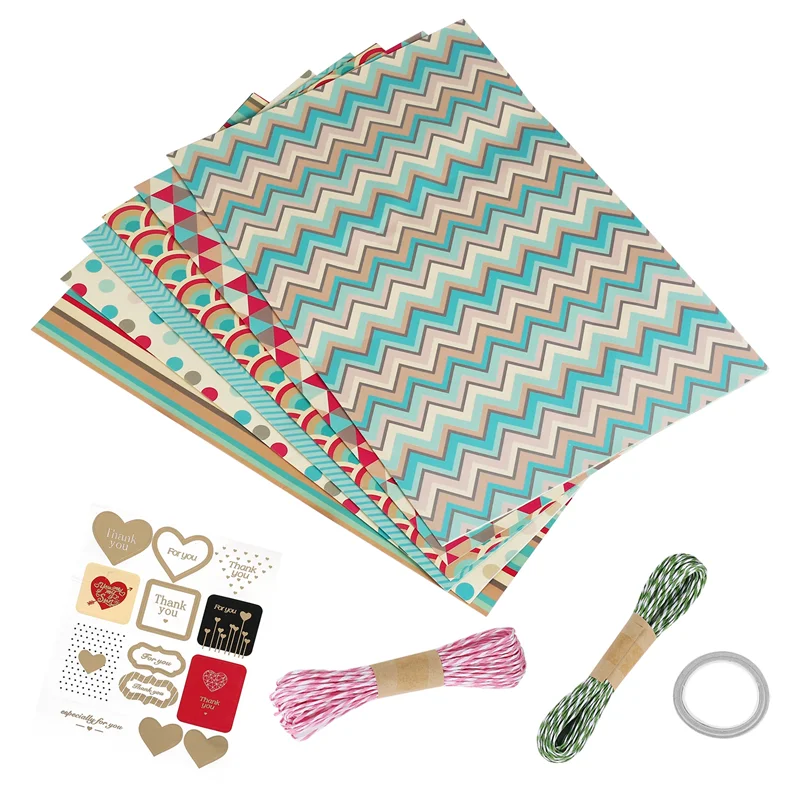 Compact Wrapping Paper Sheets,For Christmas Birthday Party Wrapping Paper Set 6 Pcs Gift Wrap Papers,Present Gift Wrapping Paper
