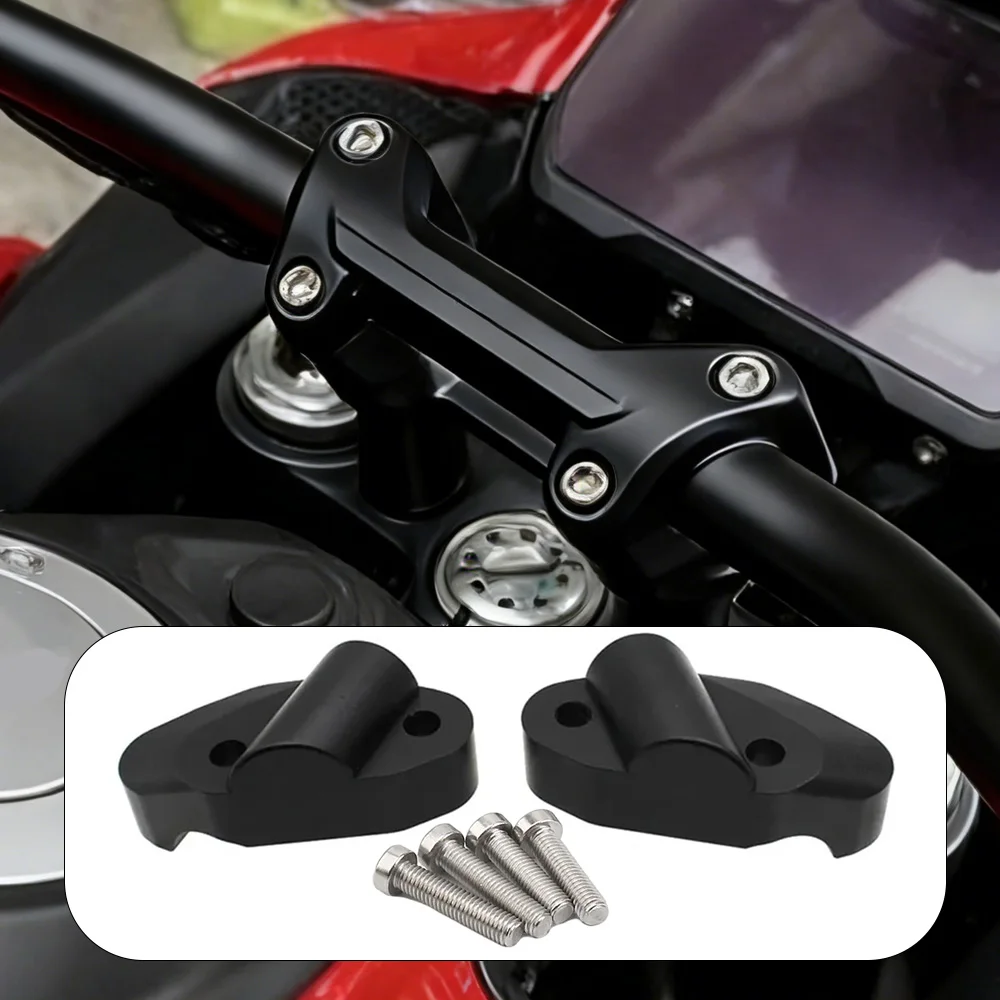 

For Ducati Multistrada 950 1200 2017 2018 2019 2020 2021 Motorcycle Handlebar Heightening Riser Bar Clamp Mount Black/ Silver