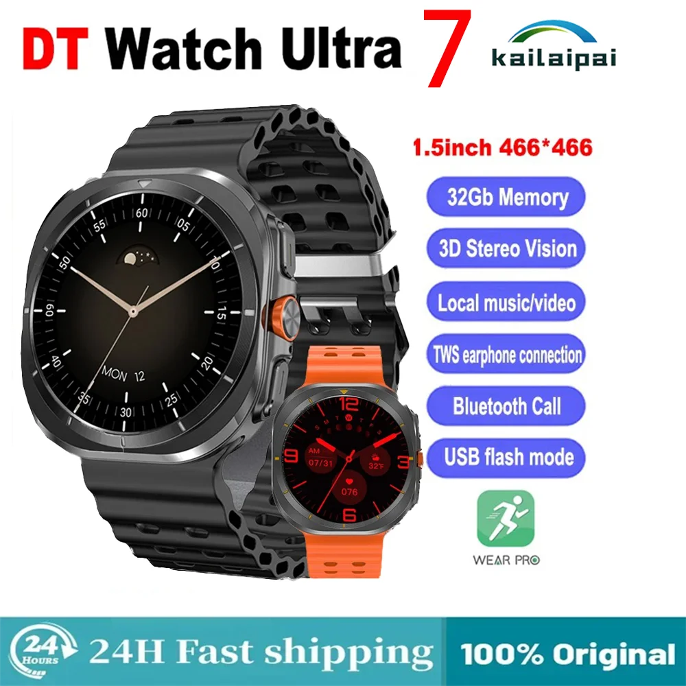 DT Watch Ultra 47mm Local Music Sports TWS Bluetooth Call NFC Bluetooth Smart Watch for Men Women For Samsung Android ios