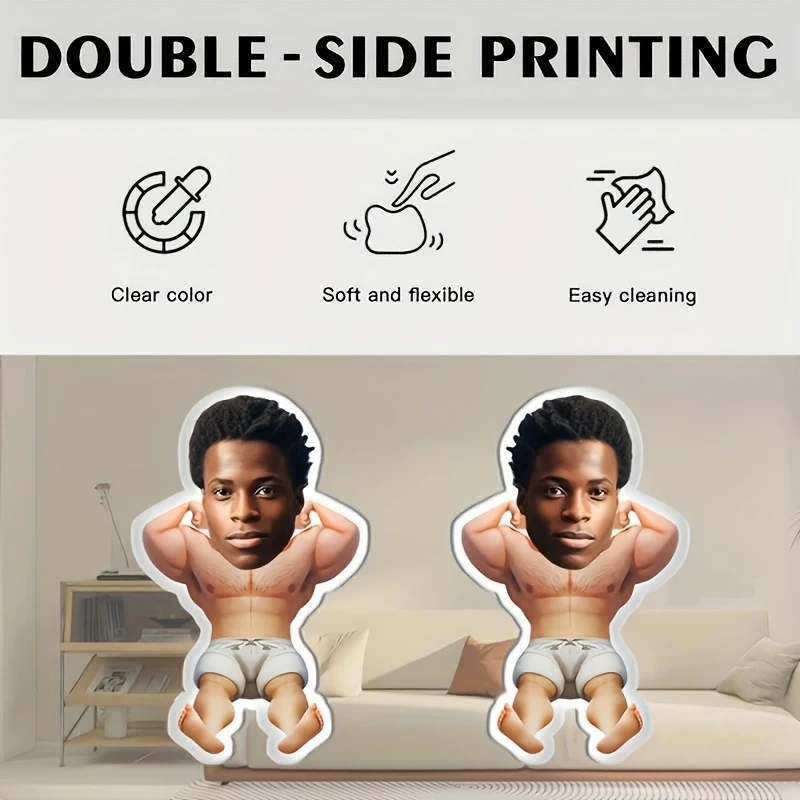 [Home Relaxation]Custom Muscle Pillow for Men - A Personalized Fitness-Themed Face Cushion, Perfect DIY Gift for Family, Friends