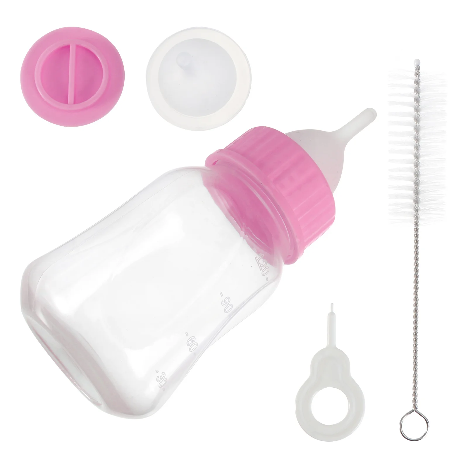

1set 1 Set 120Ml Cat Milk Bottle Feeder Food Grade Pet Nursing Bottles For Puppy Kitten Animals Pet Feeding Kit