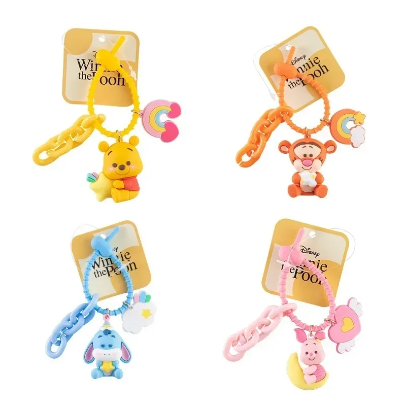 Disney Winnie The Pooh Keychain Action Anime Figures Tigger Eeyore Piglet Pendant Cartoon Car Backpack Ornaments Kids Gifts