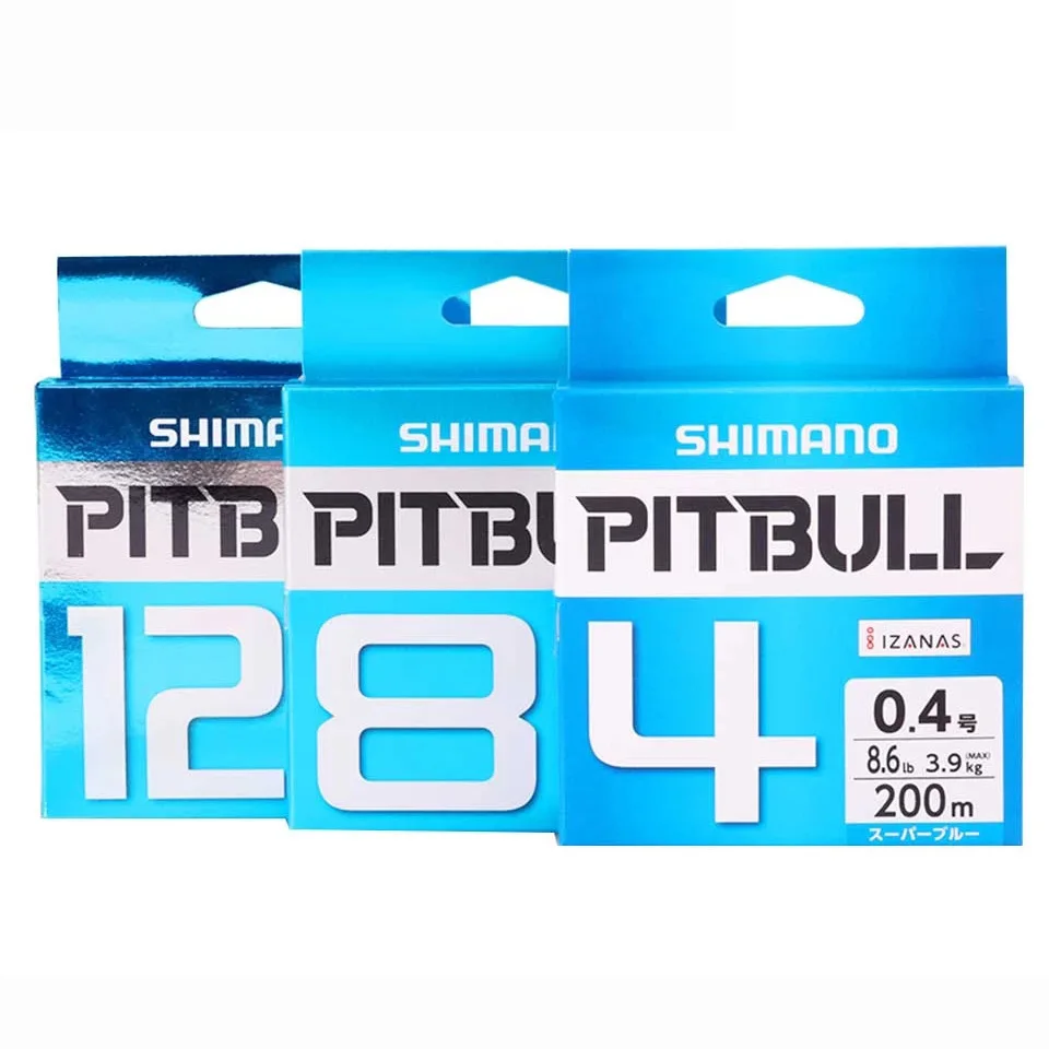 Леска рыболовная SHIMANO PITBULL, плетеная из ПЭ, 150 м, X4/X8/X12, зеленая/синяя