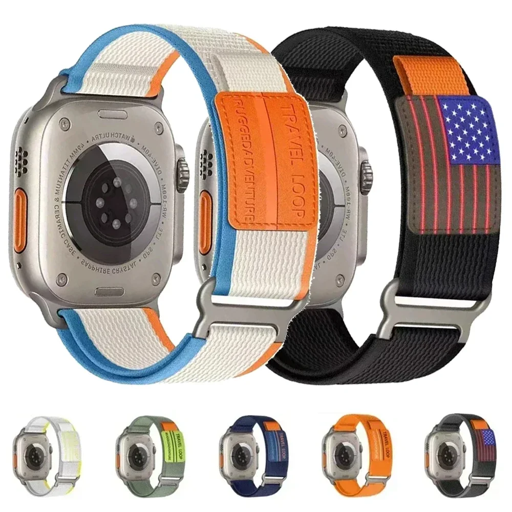 

Trail loop Strap for Apple Watch Ultra Band 49mm 44mm 45mm 42mm Sport band correa bracelet iWatch series 9 7 6 5 8 se Nylon Band