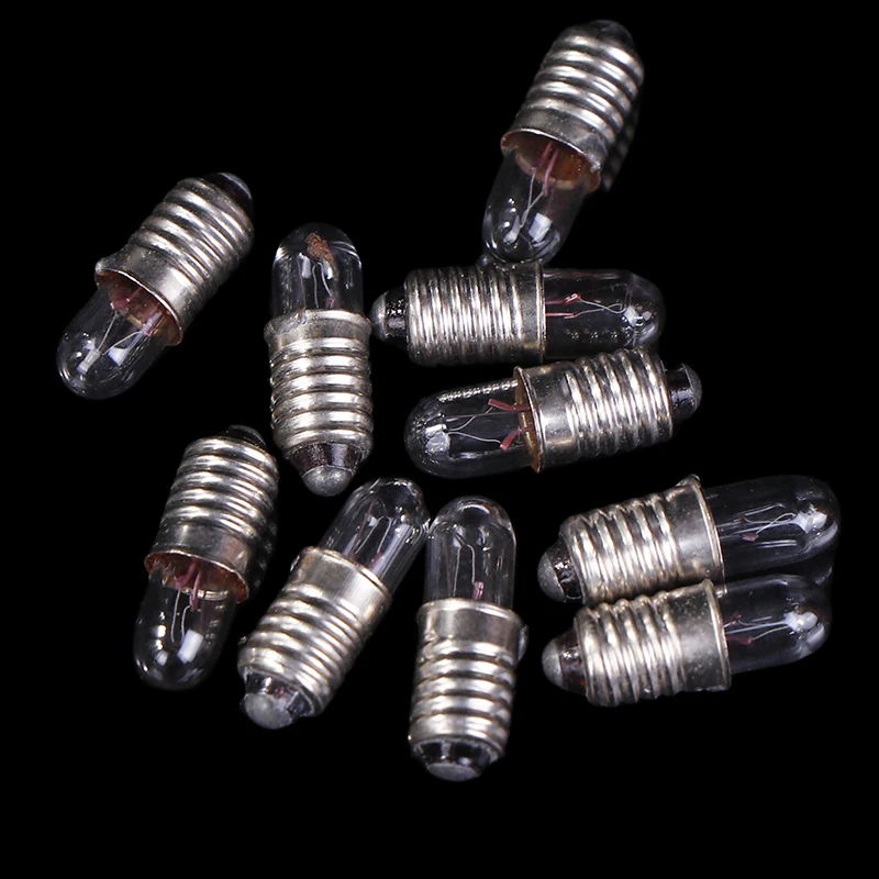 10Pcs Mini Indicator Light Bulbs E5 Light Bulbs 12V 24V 0.1A Small Bulb Signal Lamp Bead E5 Screw Mouth