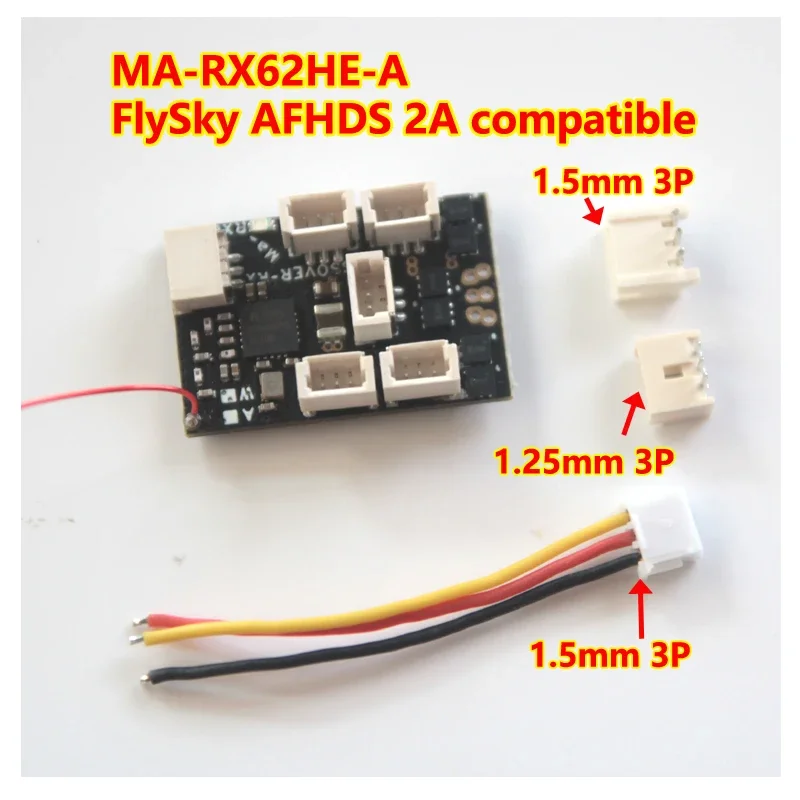 Ma-RX62HE-A FLYSKY AFHDS 2A 6CH Micro Receiver Built-in 7A/2S(5A/3S) Brushless ESC for FLYSKY Radio Transmitter