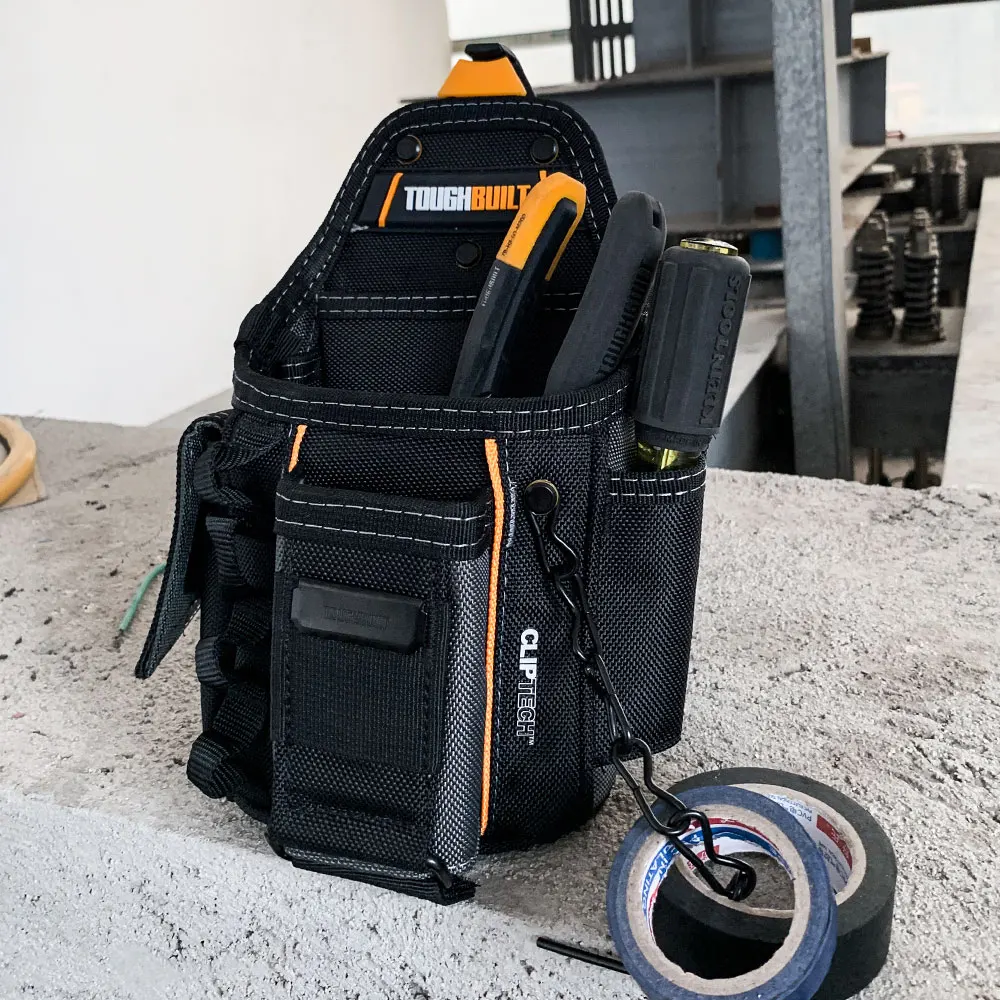 1pc TOUGHBUILT ClipTech Polyester Electrician Tool Pouch tool storage 1680D Heavy-Duty Construction tool organizer