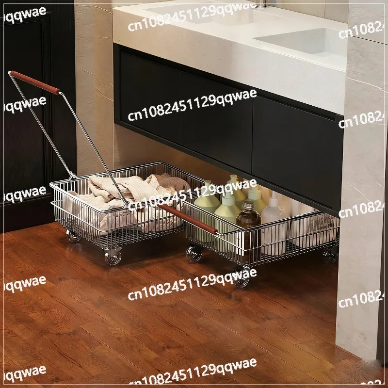 Large Capacity Under-Sink Laundry Basket, Household Storage for Dirty Clothes, Collapsible Hamper for Bathroom
