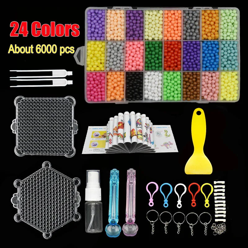 

6000Pcs Plastic box Hama Beads 5mm Perler Water Beads Spray Magic Educational 3D beads Puzzles Accessories for Children Toys