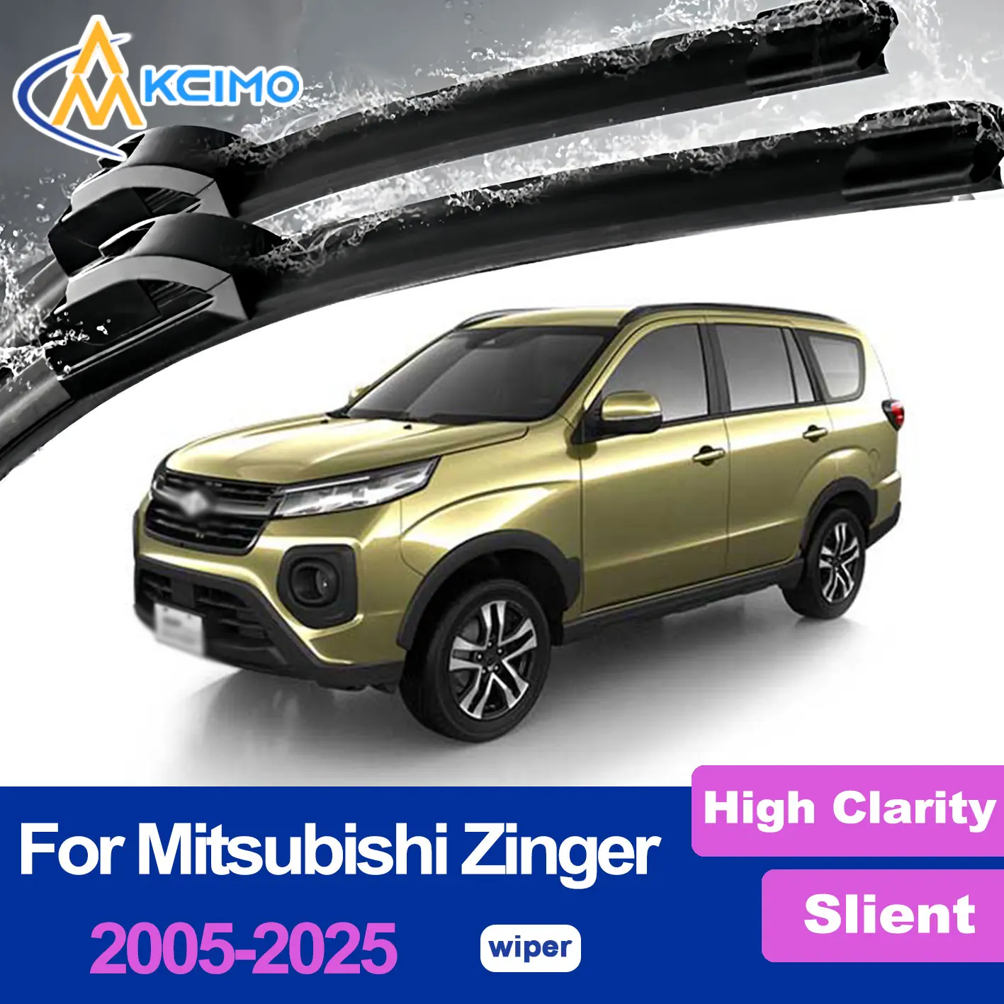 

2PCS Silent Beam Wiper Blades for Mitsubishi Zinger 2005-2025 Noiseless Rain Silent Brush Window Accessories