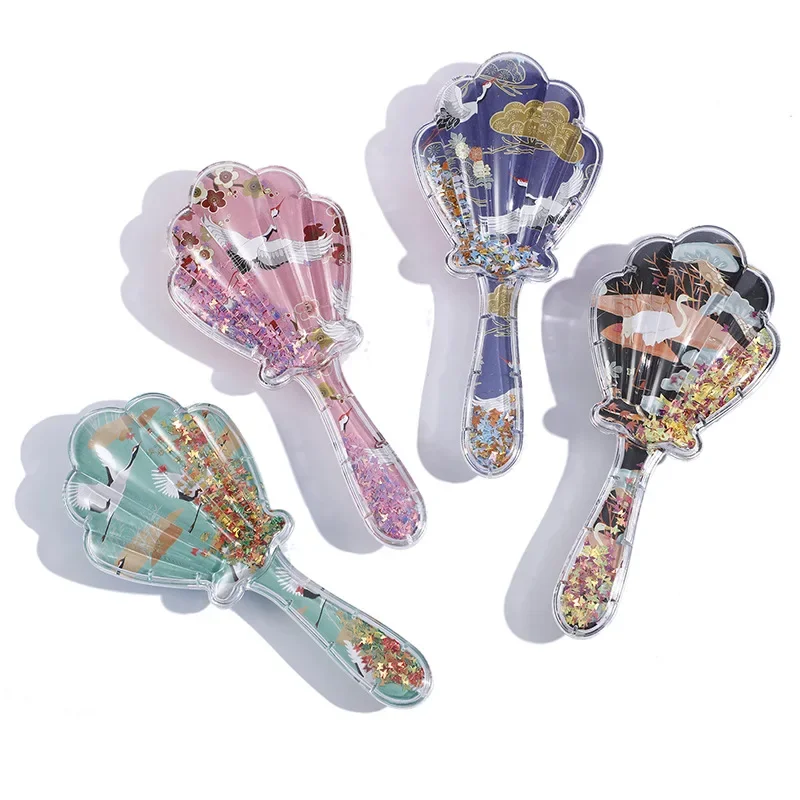 Cartoon Air Cushion Massage Comb Hair Brush Star Sequin Quicksand Anti-knot Untangling Hairbrush for Baby Curly Hair Accessories