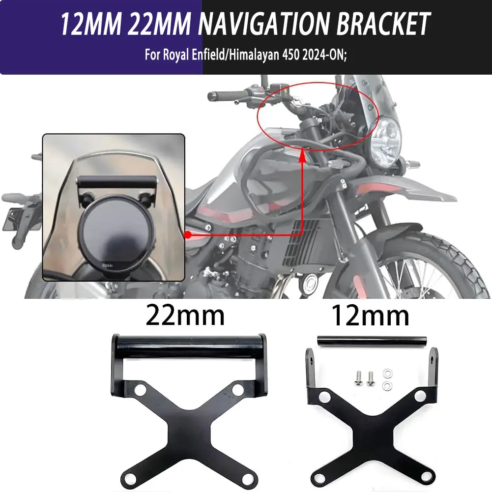 

Для Royal Enfield/Himalayan 450 2024-ON модифицированные аксессуары для мотоциклов, подставка для мобильного телефона, GPS-подставка, держатель для пластины, навигационный кронштейн
