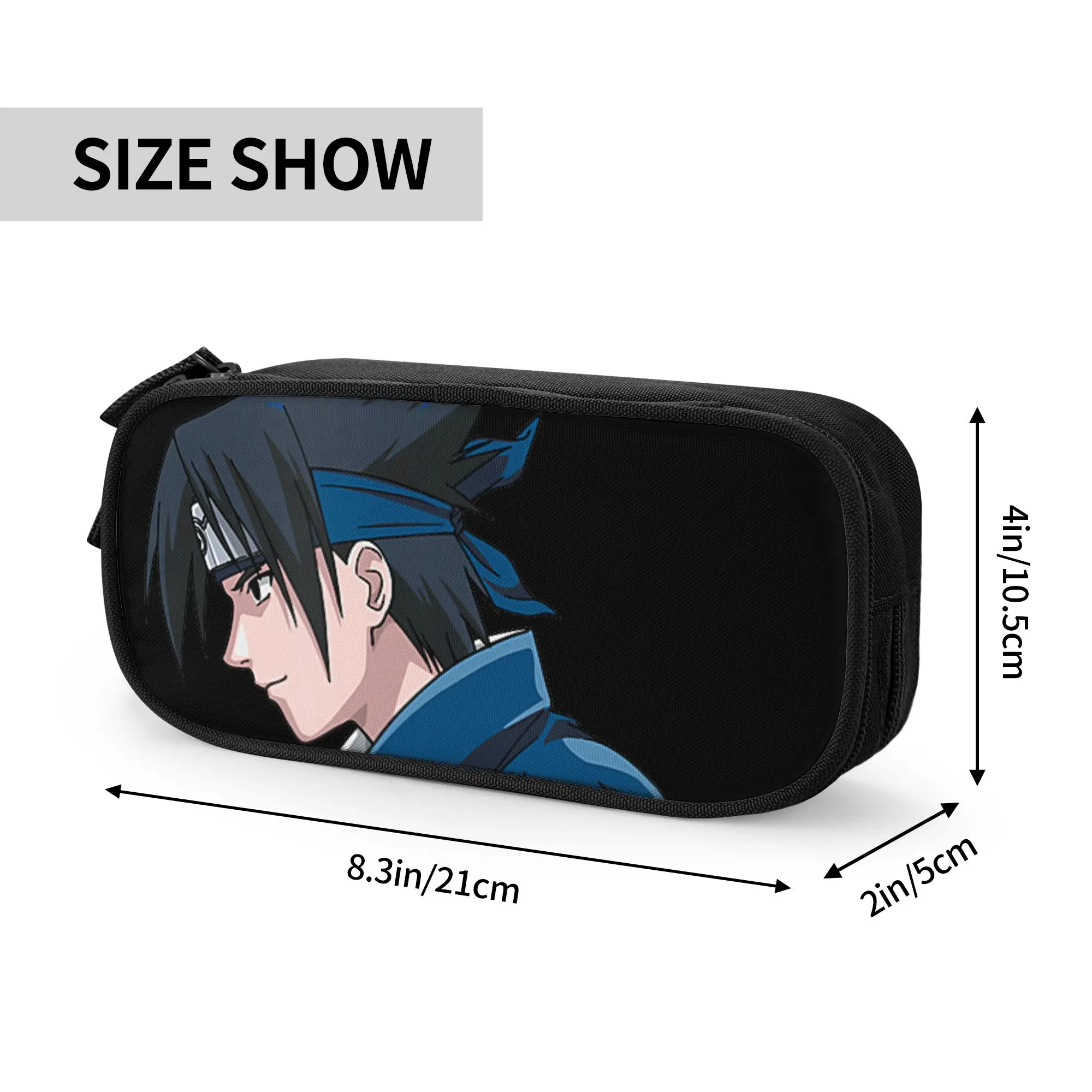 Large Capacity Bags for Child Cartoon Classic Sasuke Side View  School Pencil Bag for Boys Gilrs Kids