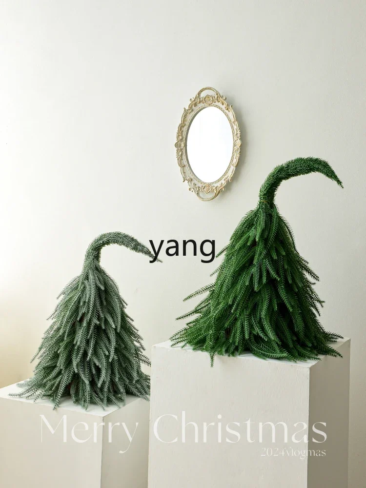 Yjq crooked neck mini Christmas tree household small tabletop ornament Christmas ornament