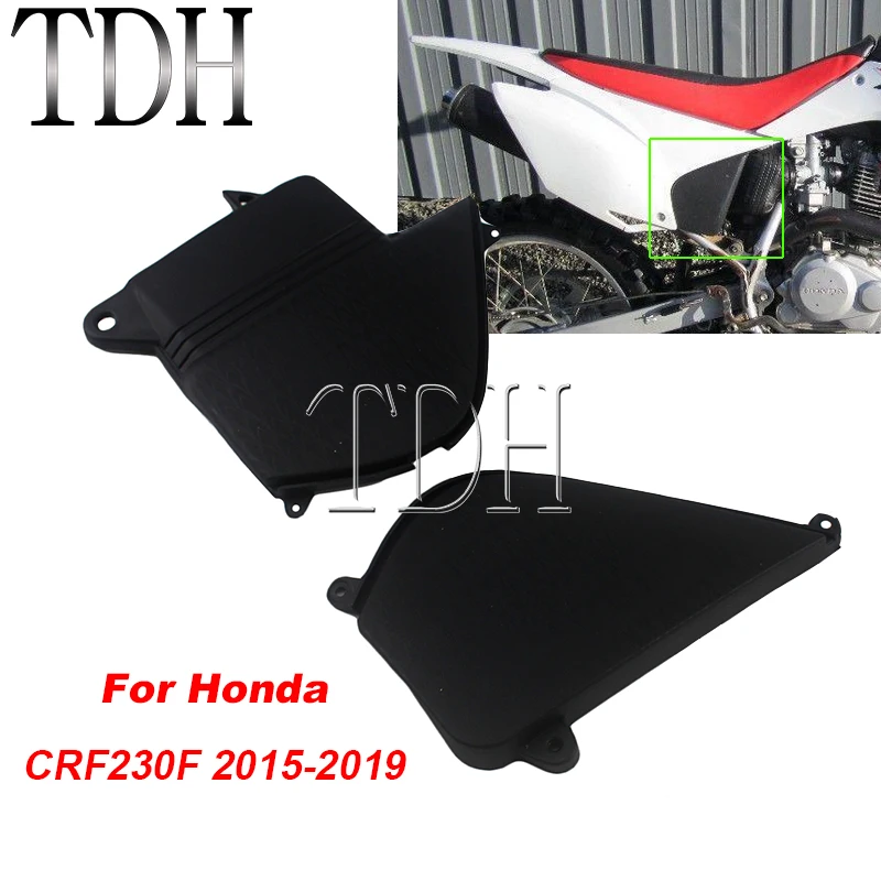 Moto Left Right ABS Plastic Battery Side Fairing Cover Guard Dirt Racing Bike Battery Box Side Guards for Honda CRF230F 2015-19