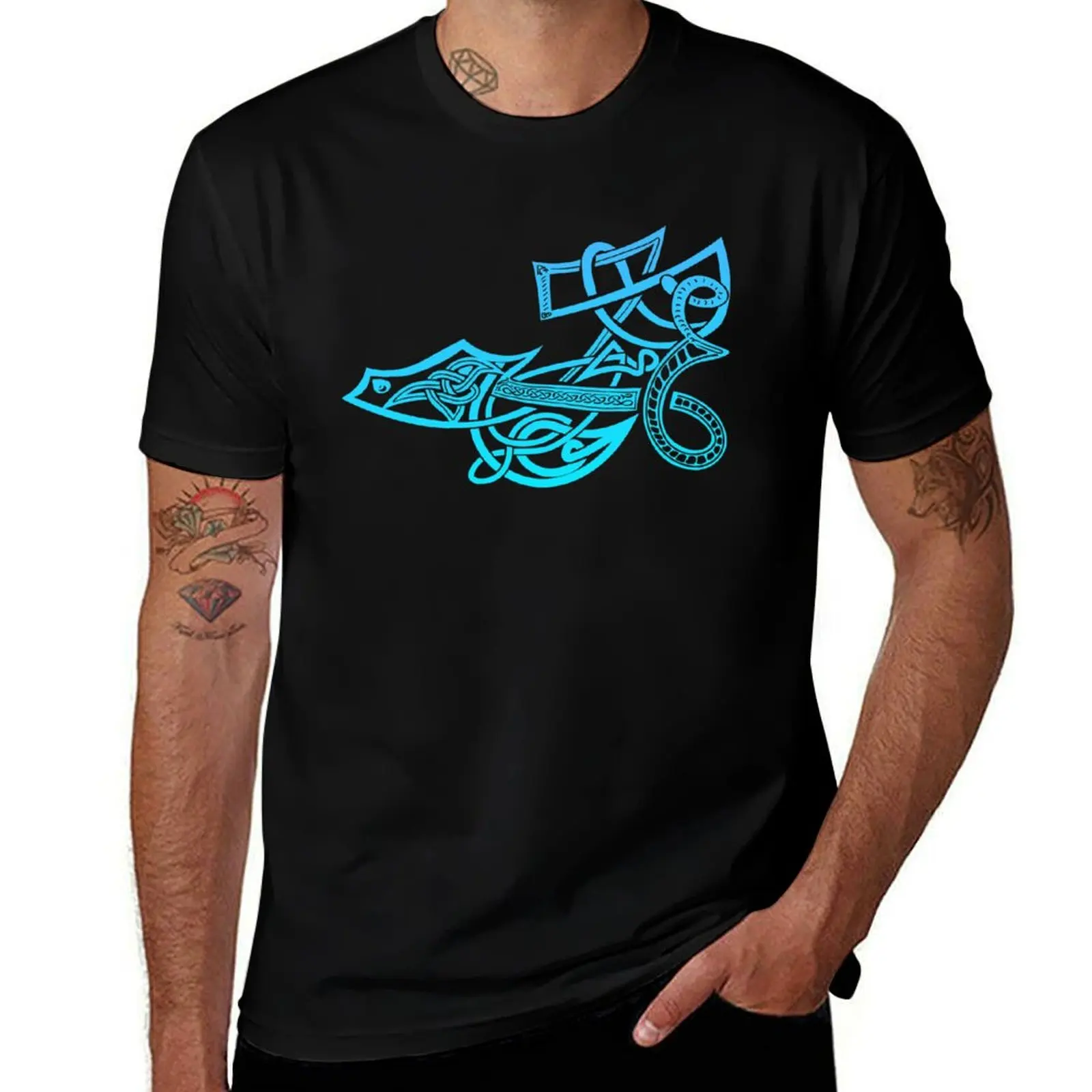 Magic Blue Dragon Celtic Knot T-Shirt Comfortable Work Wear Tee