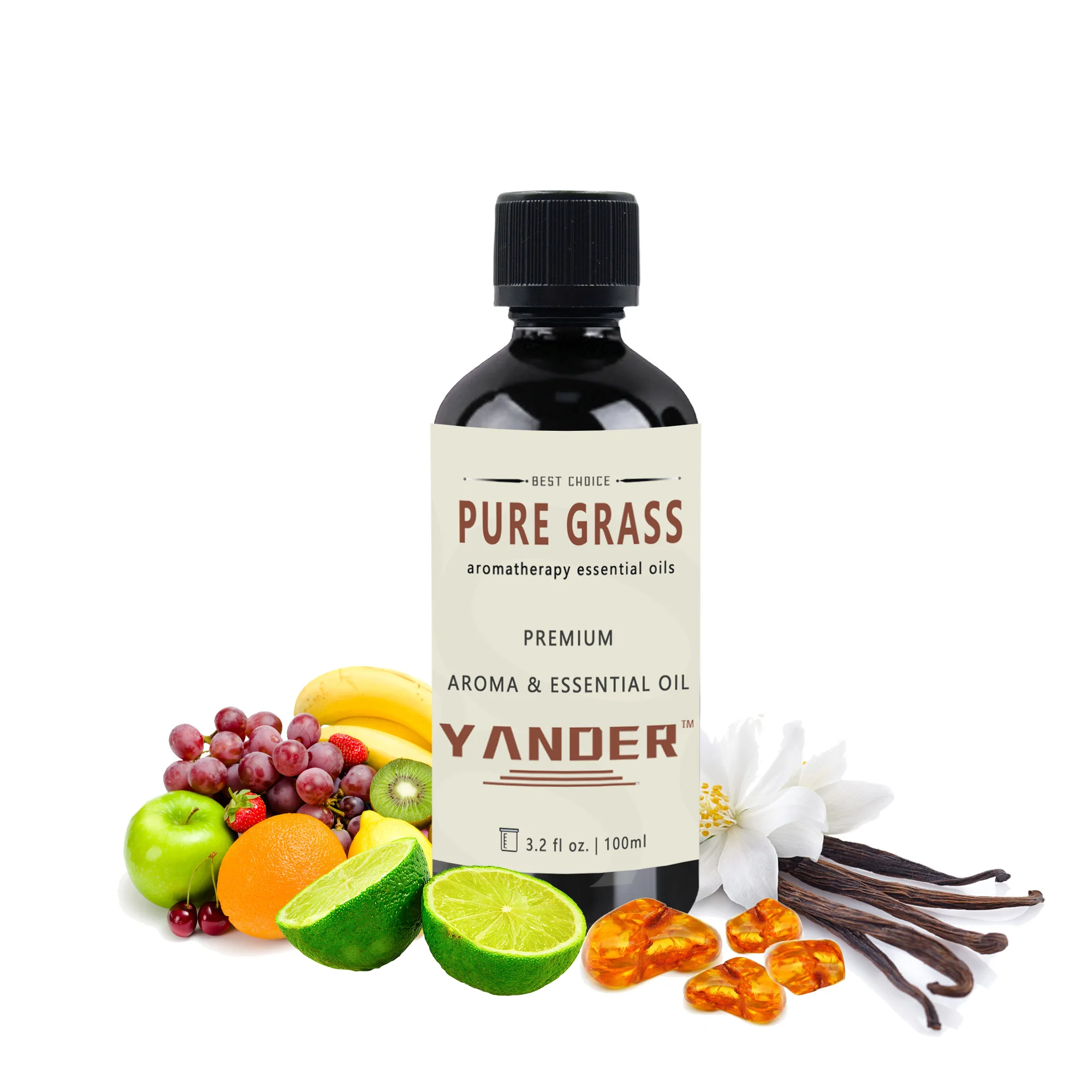 P035 YANDER Pure Glass Fruity Long Lasting Perfume Oil Vanilla High Concentrated Pure Fragrance Oil For Perfume making