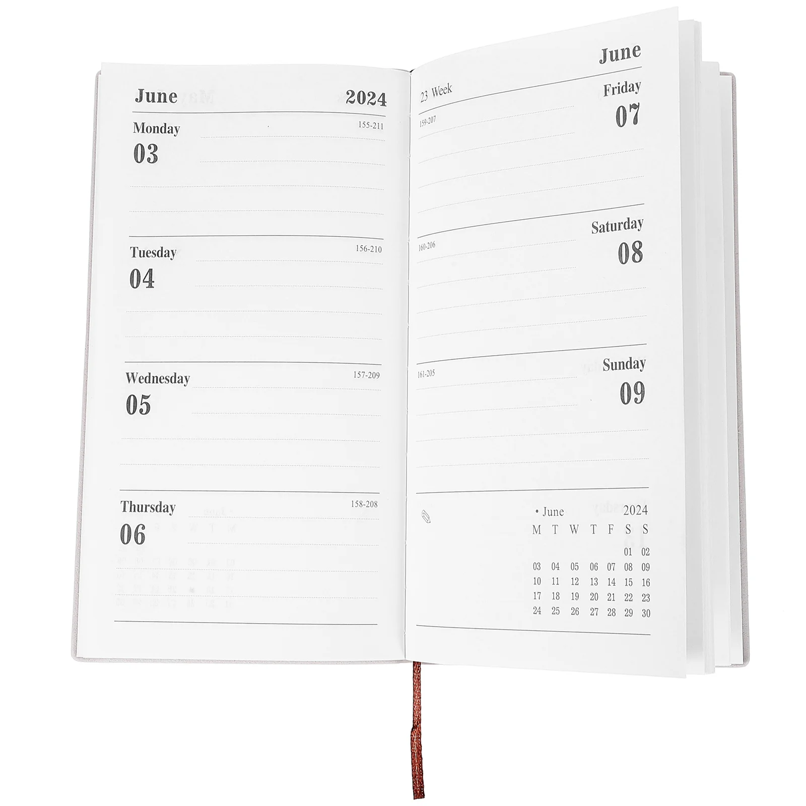 

2024 English Calendar 365-Day Time Management Weekly Planner Marble Diary ( ) (Gray) Book Calendars Note The List Office