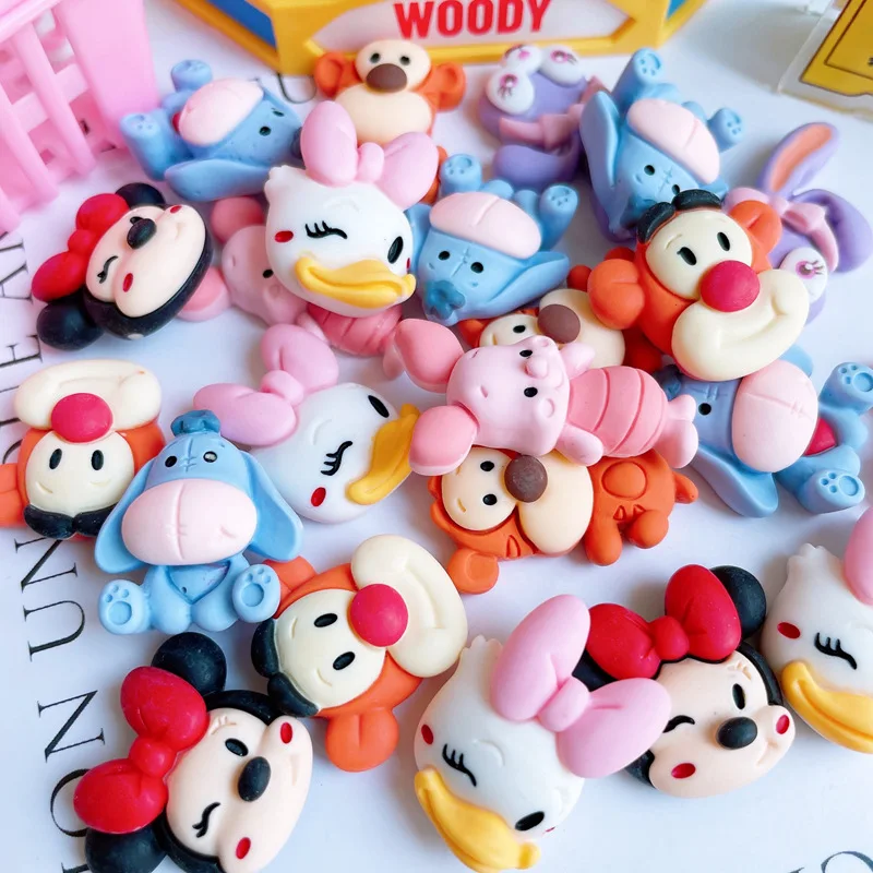 10 Pcs New Kawaii Cartoon Animals Flat Back Resin Scrapbooking DIY Jewelry Hairpin Craft Decoration