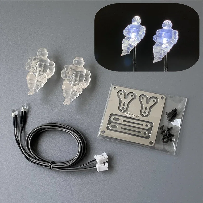 JUWUBA 2 pièces LED poupée lumineuse mise à niveau d'éclairage pour 1/14 Tamiya RC camion SCANIA 770S VOLVO ACTROS AROCS MAN TGX VOLVO