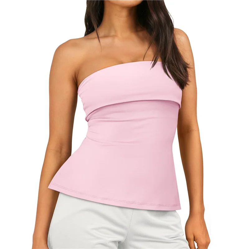 

NEW-Going Out Tube Tops For Women 2025 Trendy Summer Off Shoulder Backless Cute Work Shirts Vacation Top Y2k Outfits