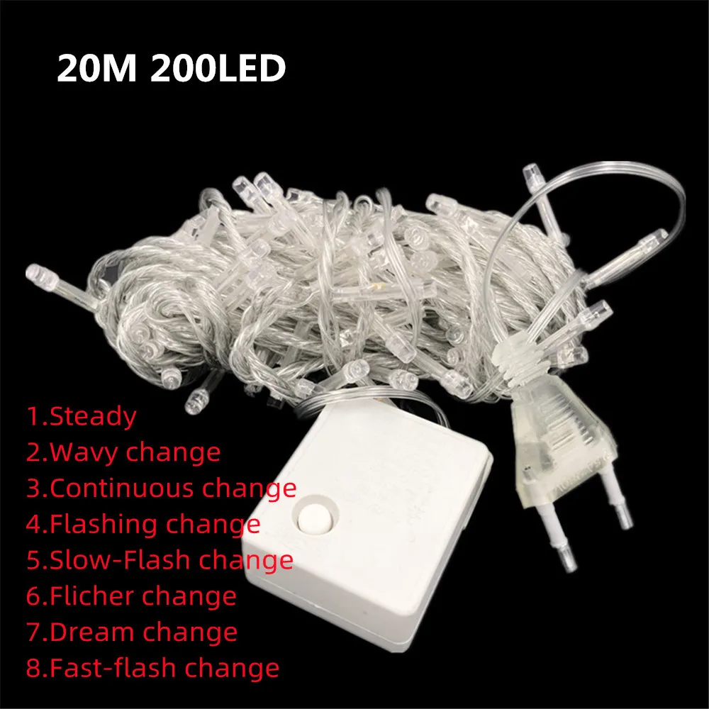 Led String Fairy Lights Christmas 10M 100LED 9Color 8 Modes AC220V EU Plug Holiday Lighting For Wedding Party Garland Decoration