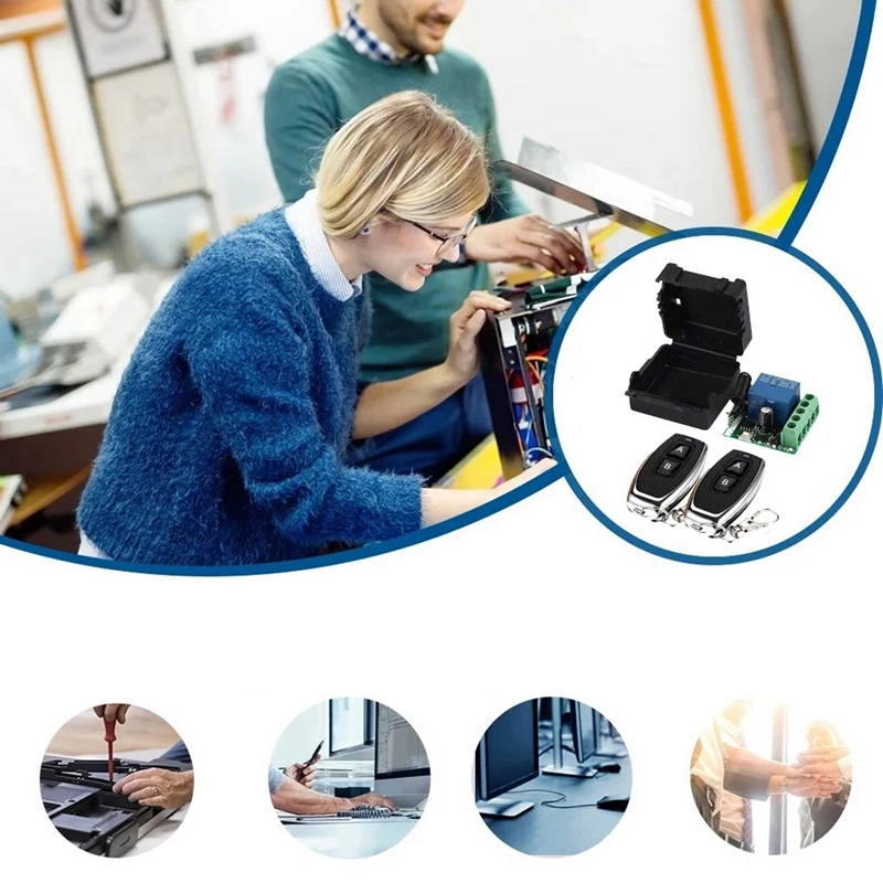 Interruptor De Controle Remoto Sem Fio Universal, RF Transmissor, Módulo Receptor De Relé, DC12V, 1CH, 433 MHz