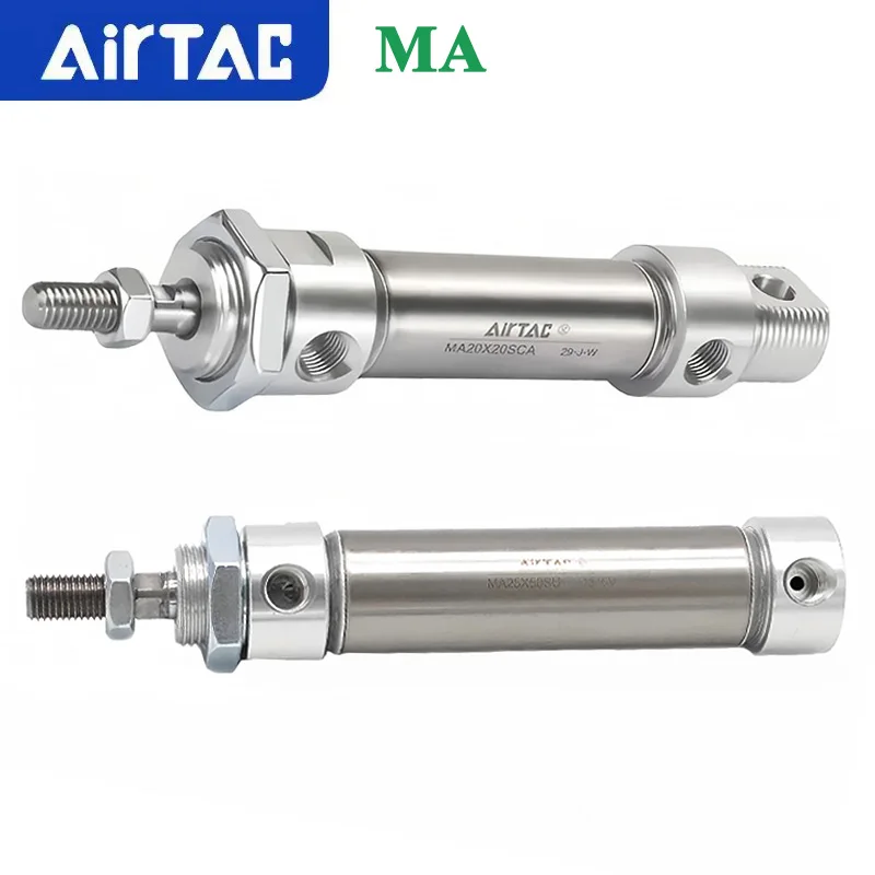 AirTAC MA Series Stainless Steel  Air Cylinder Pneumatic Double Action MA16 20 25 32 40 Stroke 25 50 75 100 150 300 500mm-S