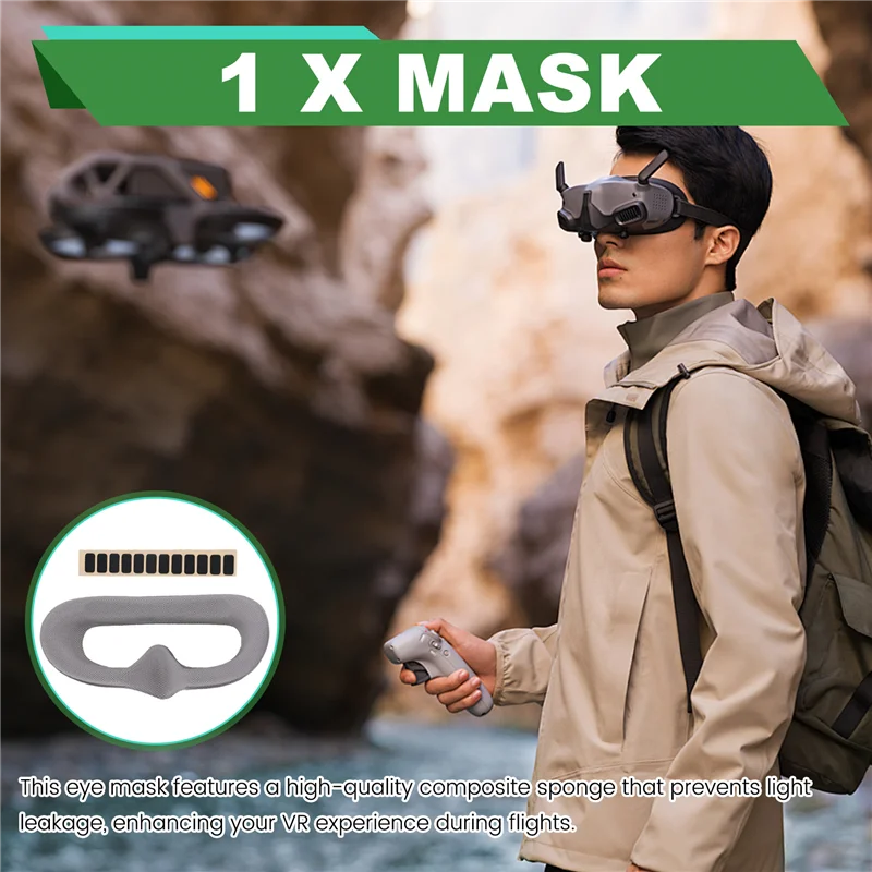 Para gafas DJI 3 máscara de ojos antifugas de luz máscara de esponja compuesta gafas de vuelo 3 máscara de ojos accesorios para drones B
