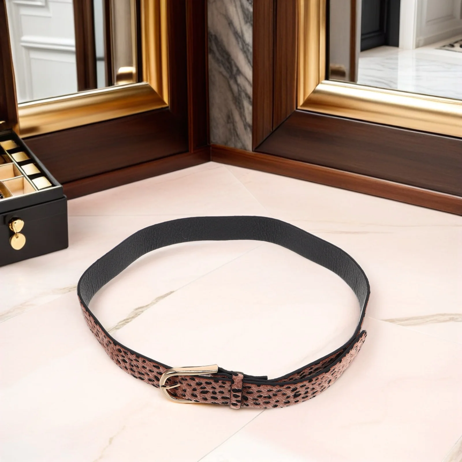 Leopard Print Waist Belt Women Fashion Pin Buckle Vintage Wide Waistband Jeans Dresses High Waist Accessories Leopard Print Belt