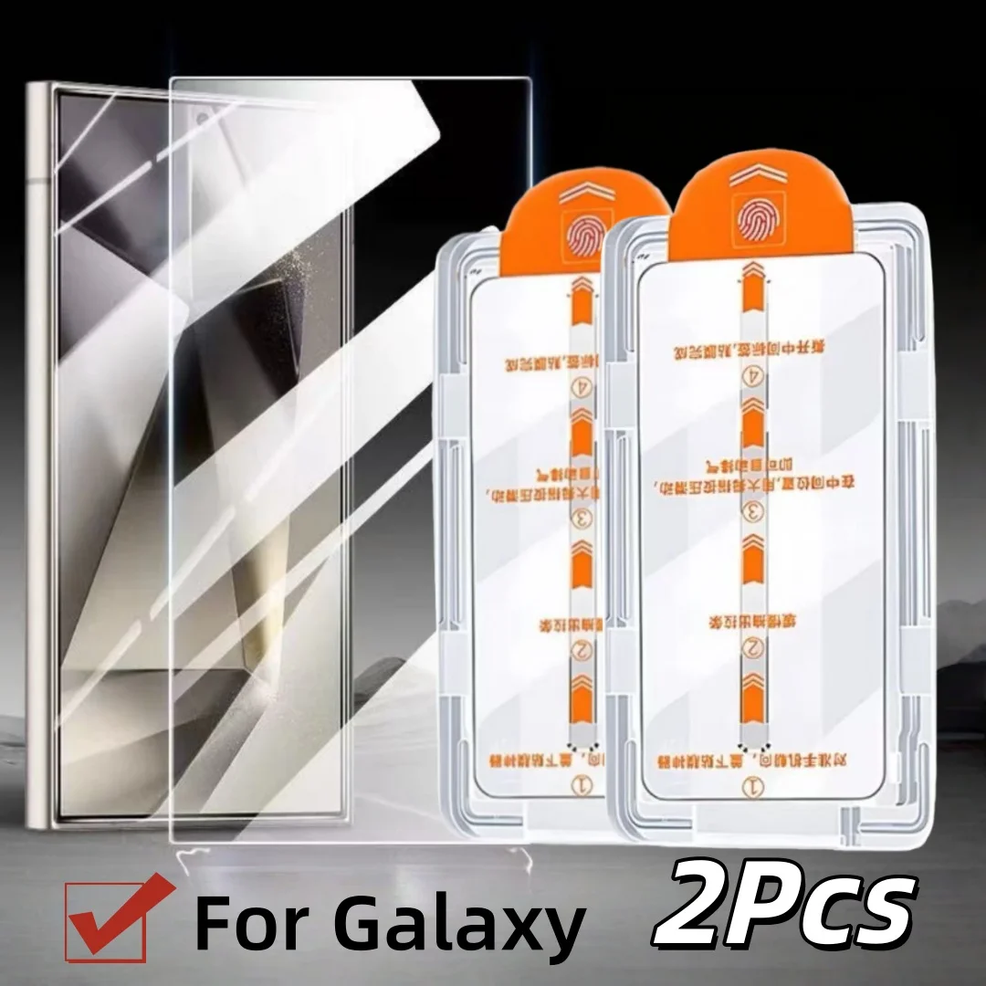 Geeignet für die Galaxy S25, S24, S23 Plus und Ultra-Serie – 2er-Pack hochauflösende Displayschutzfolien aus gehärtetem Glas