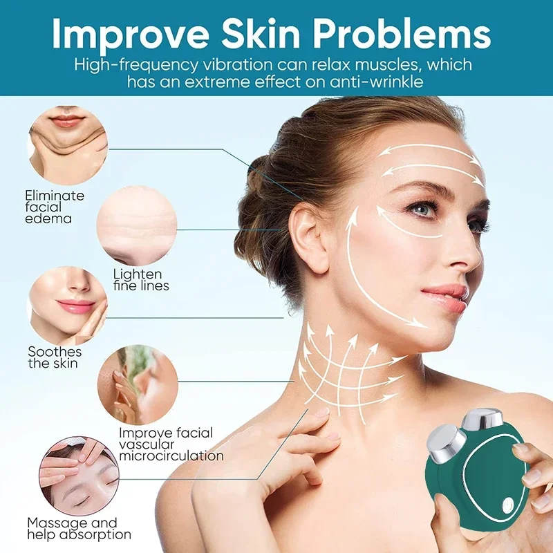 전기 얼굴 리프팅 롤러 ems 미세 전류 마사지 음파 진동 피부 강화 마사지 휴대용 미용 관리 장치