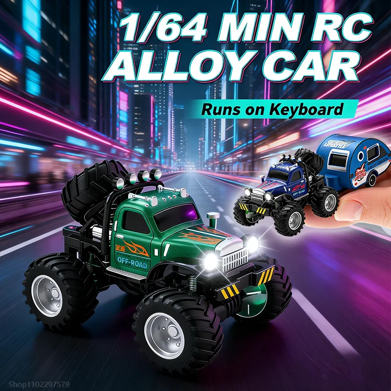 

Новая миниатюрная радиоуправляемая машинка 1/64: Монстр-трак с прицепом, прочный корпус из сплава, дистанционное управление 2.4ГГц, управление маршрутом через приложение, игрушка для детей и домашних животных