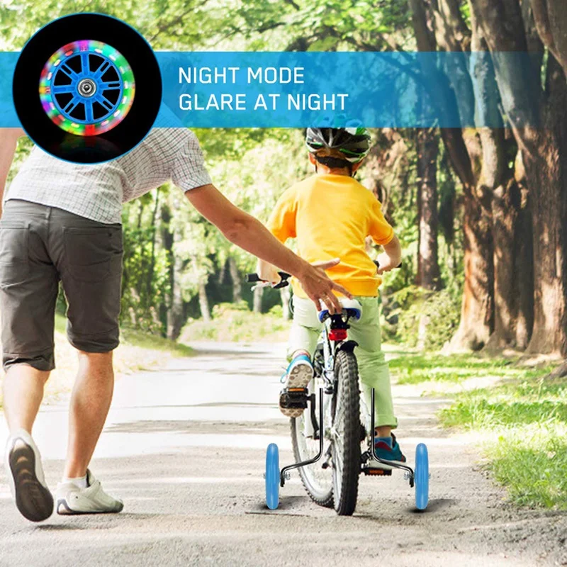A64T Kids Training Wheels with Flash Light for 12-20 Inch Bike Bicycle Stabilizers Safety Learning