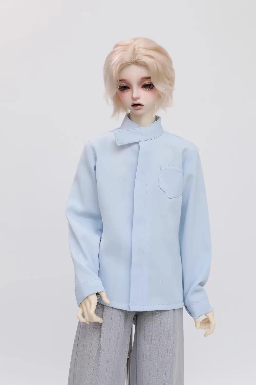 1/3 1/4 Scale Hidden Button Stand Collar Shirt Wide Legged Suit Pants Model for ID75 Dragon Soul 73 POPO68 SD10 MSD CD DIY view 2