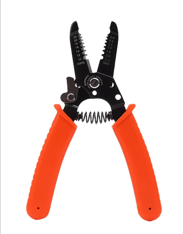 Heavy-Duty Wire Cutter and Stripper Tool - High-Carbon Hadfield Steel Construction, Crimping and Stripping Functionality, Cable