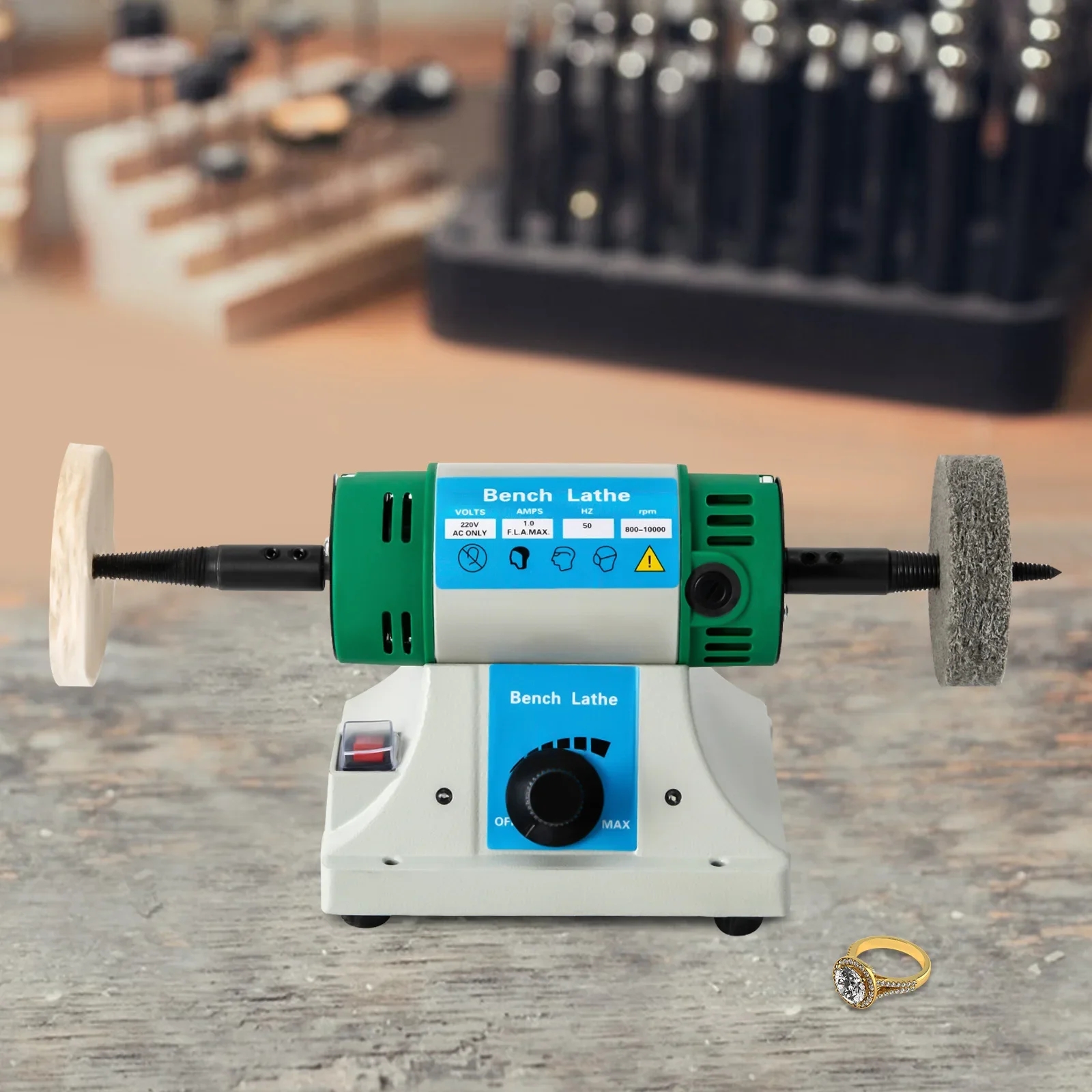 110V ปรับความเร็วตัวแปรทันตกรรมเครื่องขัดและขัด,เครื่องประดับขัด W/2 ผ้าล้อและ 2 เส้นใยขัดล้อ