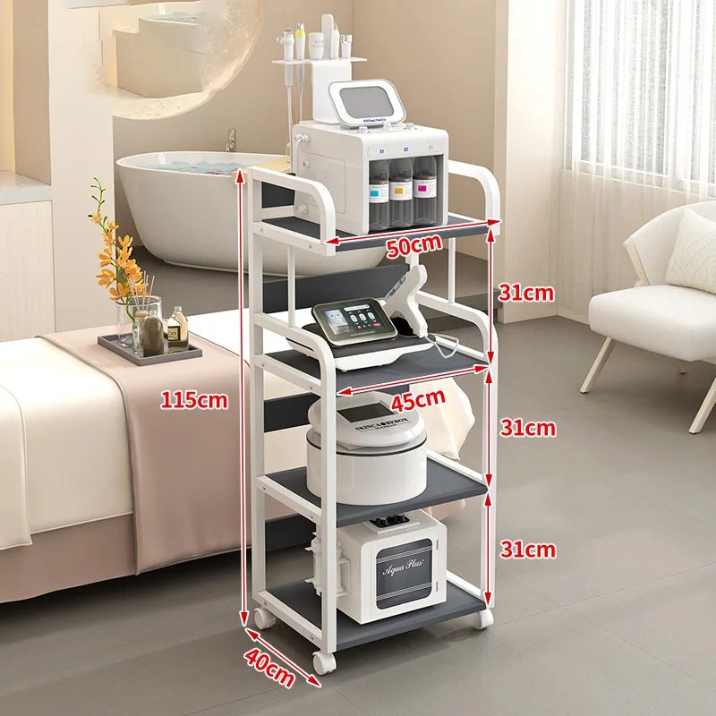 Carrito de peluquería con ruedas para salón de belleza, muebles con mesa de cosméticos, elegante carrito de peluquería para Hospital