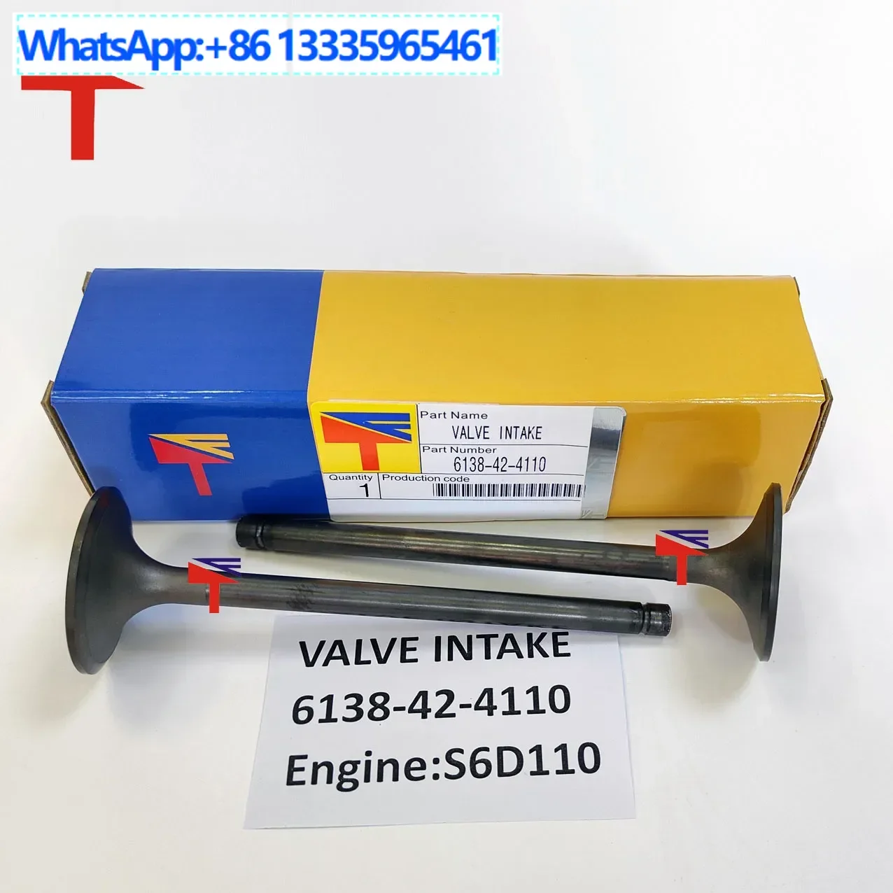 

4 шт. впускной клапан 6138-42-4110 для деталей двигателя S6D110 строительной техники