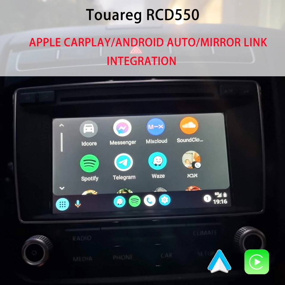 RCD550 Stereo Upgrade Wireless Android Auto CarPlay Solution Device For Volkswagen Touarge Smart Phone Screen Mirroring Module