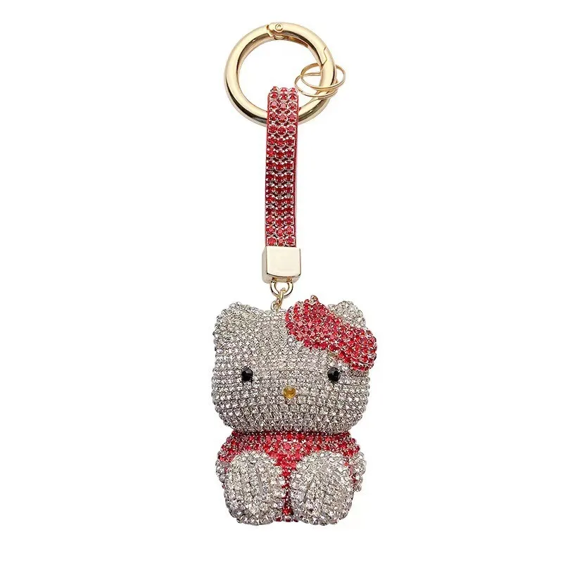 Sanrio Cartoon Diamond Set Hello Kitty Keychain Pendant Fashion Daily Backpack Personalized Fashion Decoration Best Friend Gift