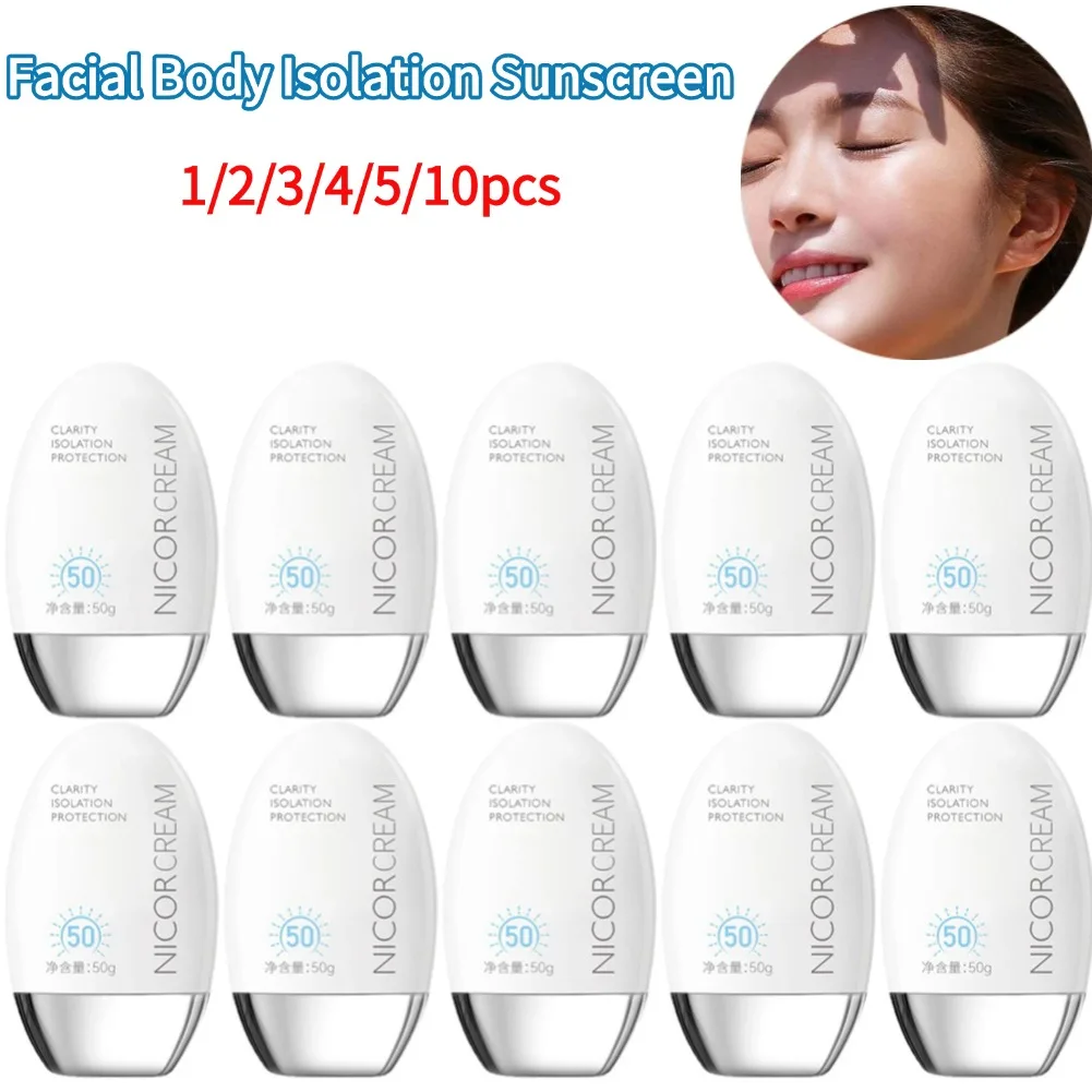 

Facial Body Isolation Sunscreen SPF 50+ Isolate UV Cream Waterproof Moisture Brighten Skin Tone Outdoor Daily Skin Moisturizer ﻿